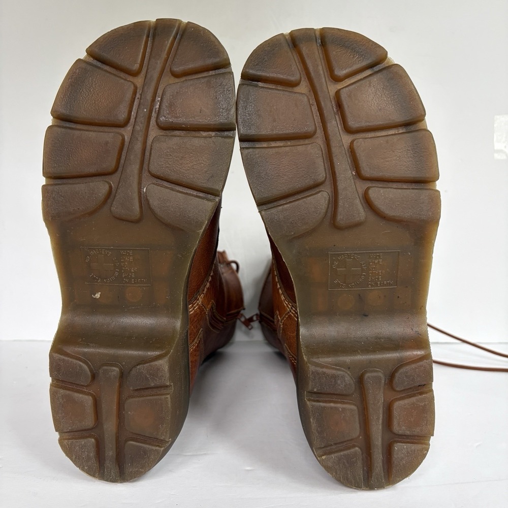 VTG Doc Martens Miranda Combat Boots Womens 8/8.5 Brown Chunky lug sole Lace-Up - Picture 16 of 16